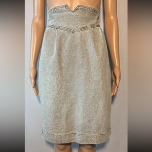 Vintage Prezzia Women's Skirt Size XS 80's Retro Stonewashed Denim A-Line Cotton